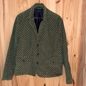 Lands' End Women’s Olive Green Printed Blazer Size 16